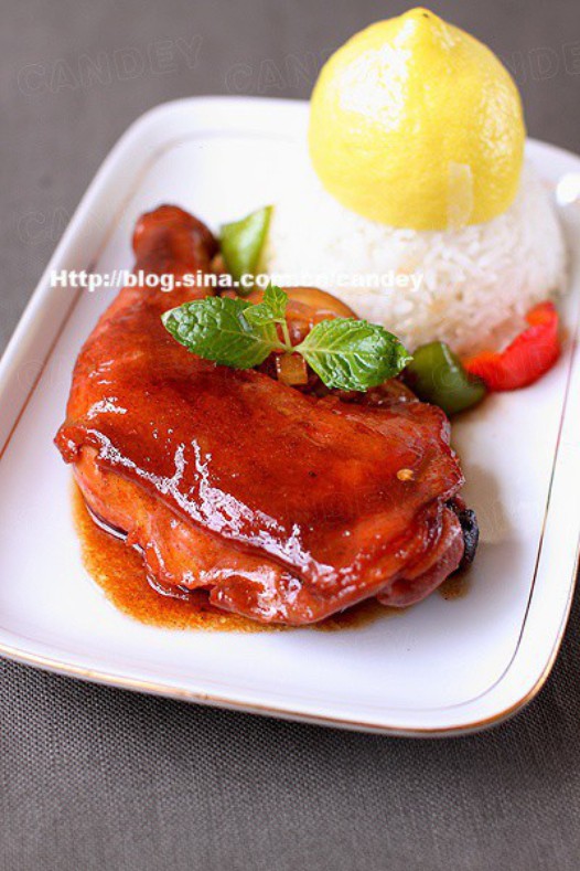 蜜汁叉烧鸡腿饭