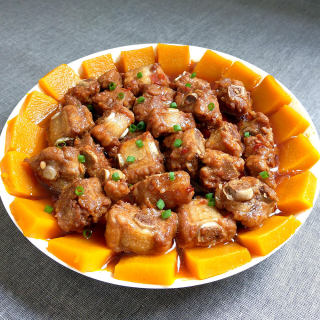 微波南瓜蒸排骨