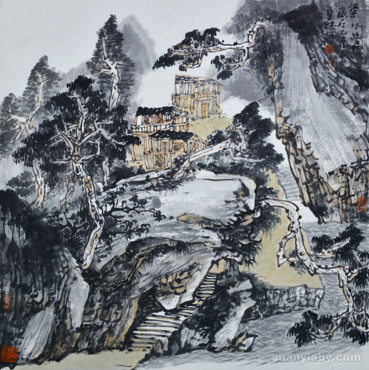 水彩画　　散策2  8号 水彩画 散策2 8号