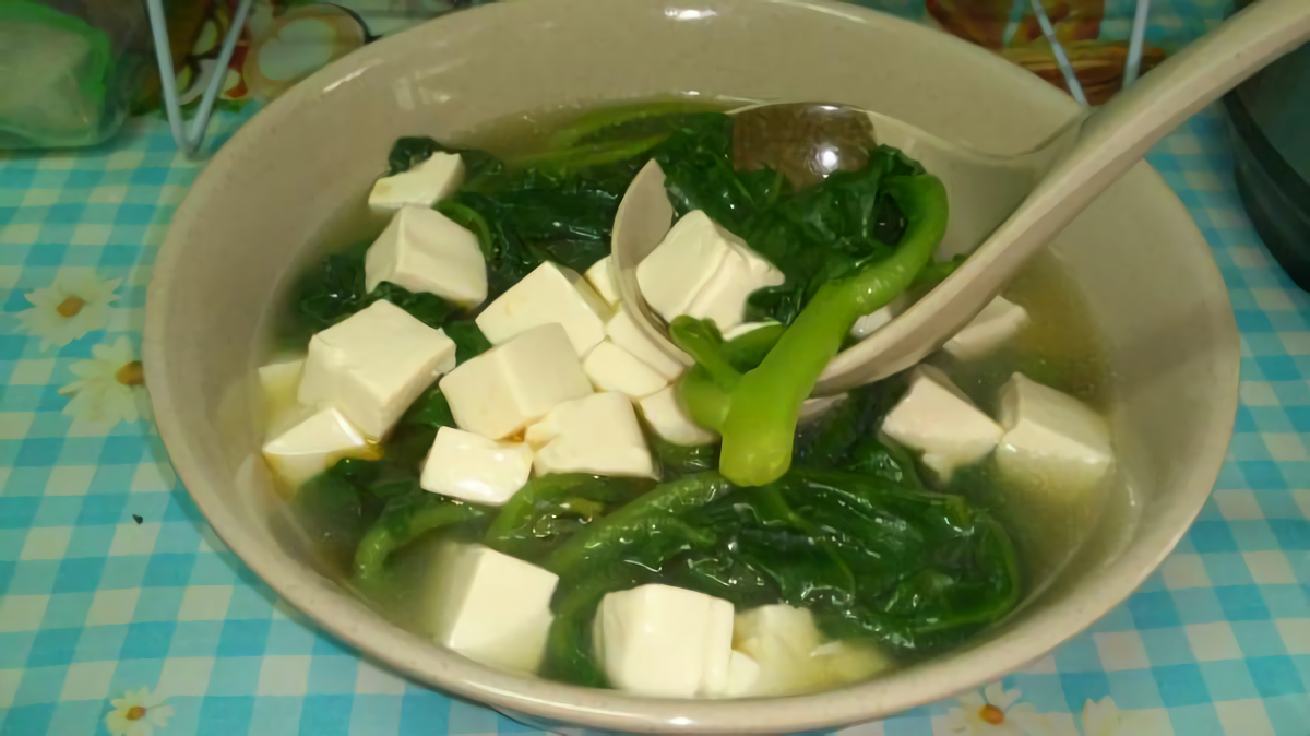 潺菜豆腐鸡什汤