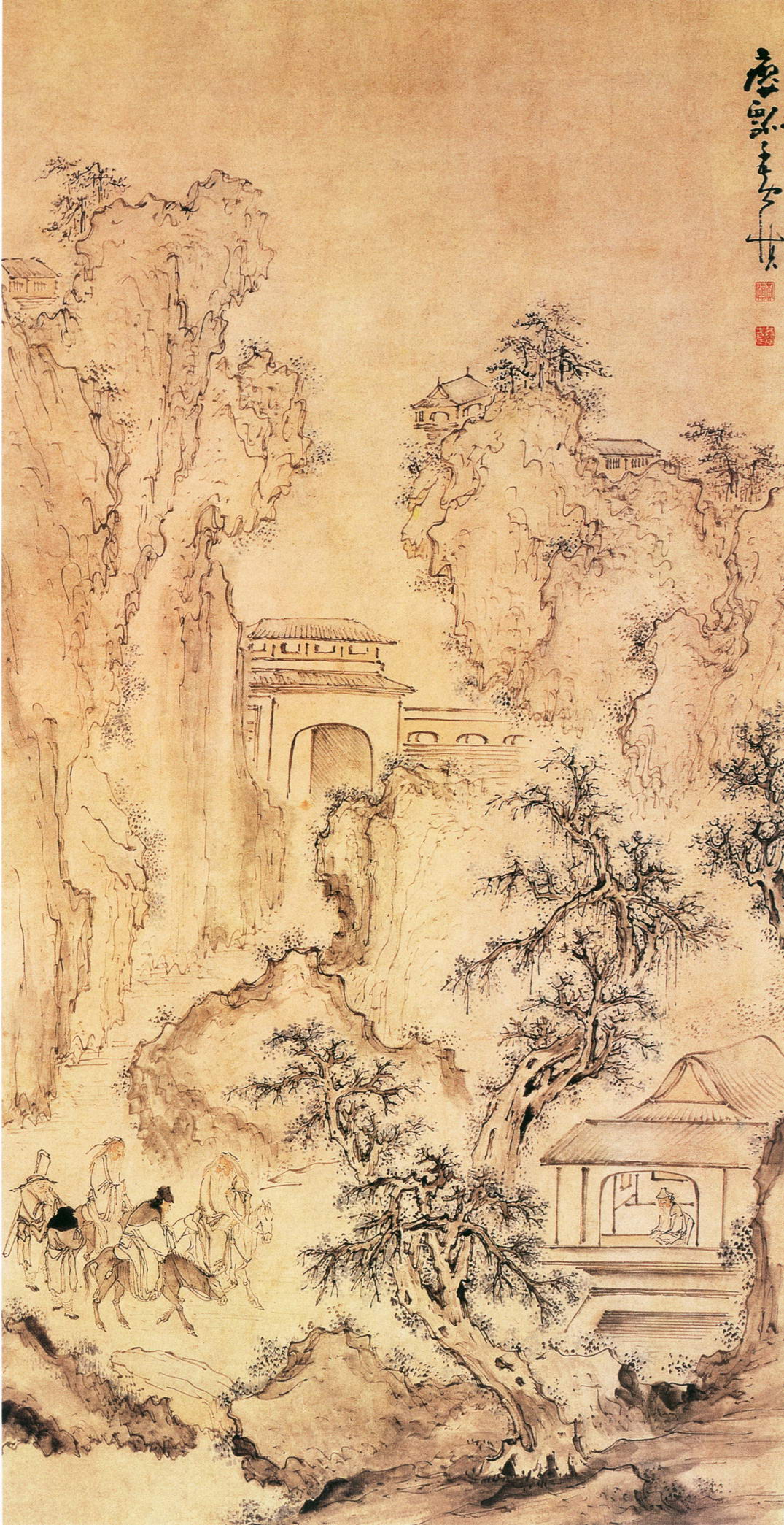 携琴访友图