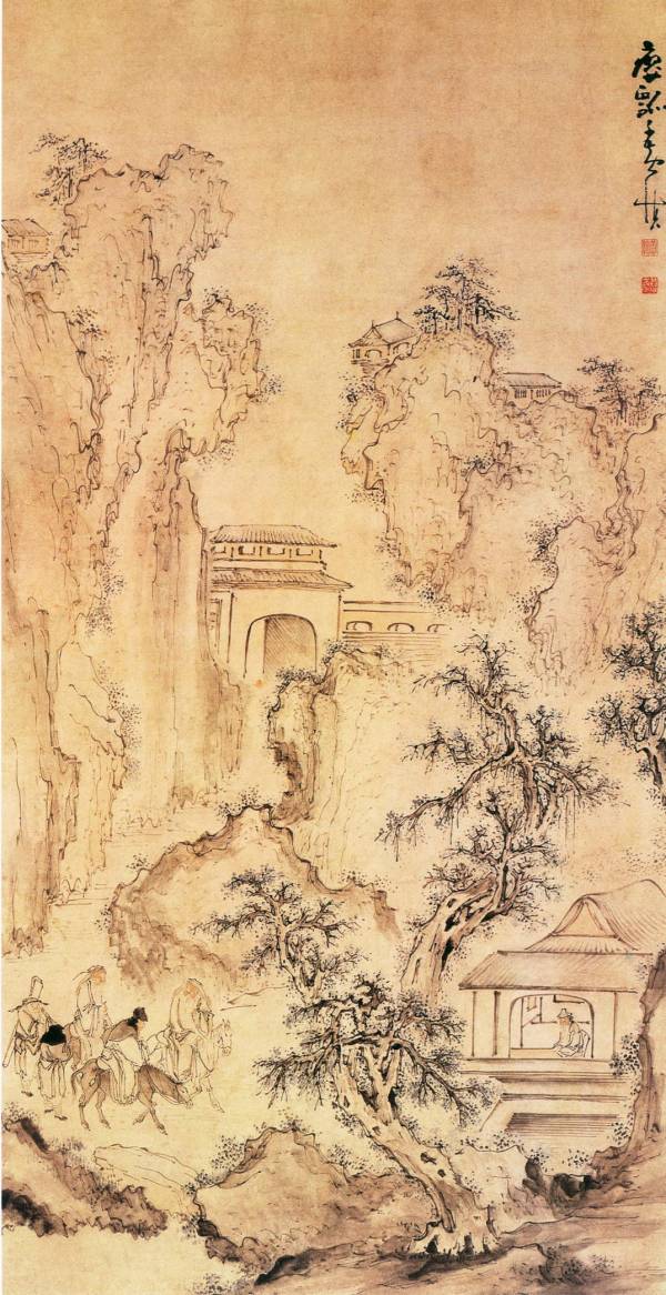 携琴访友图（清代黄慎创作的纸本水墨浅设色画）_百度百科