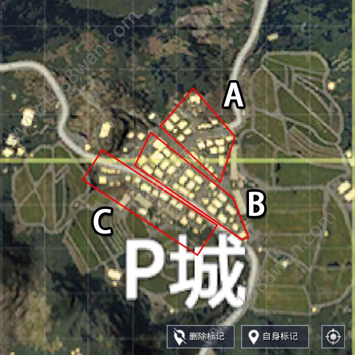  p>p城是《绝地求生》地图的一个地区,手游《刺激战场》(和平精英)