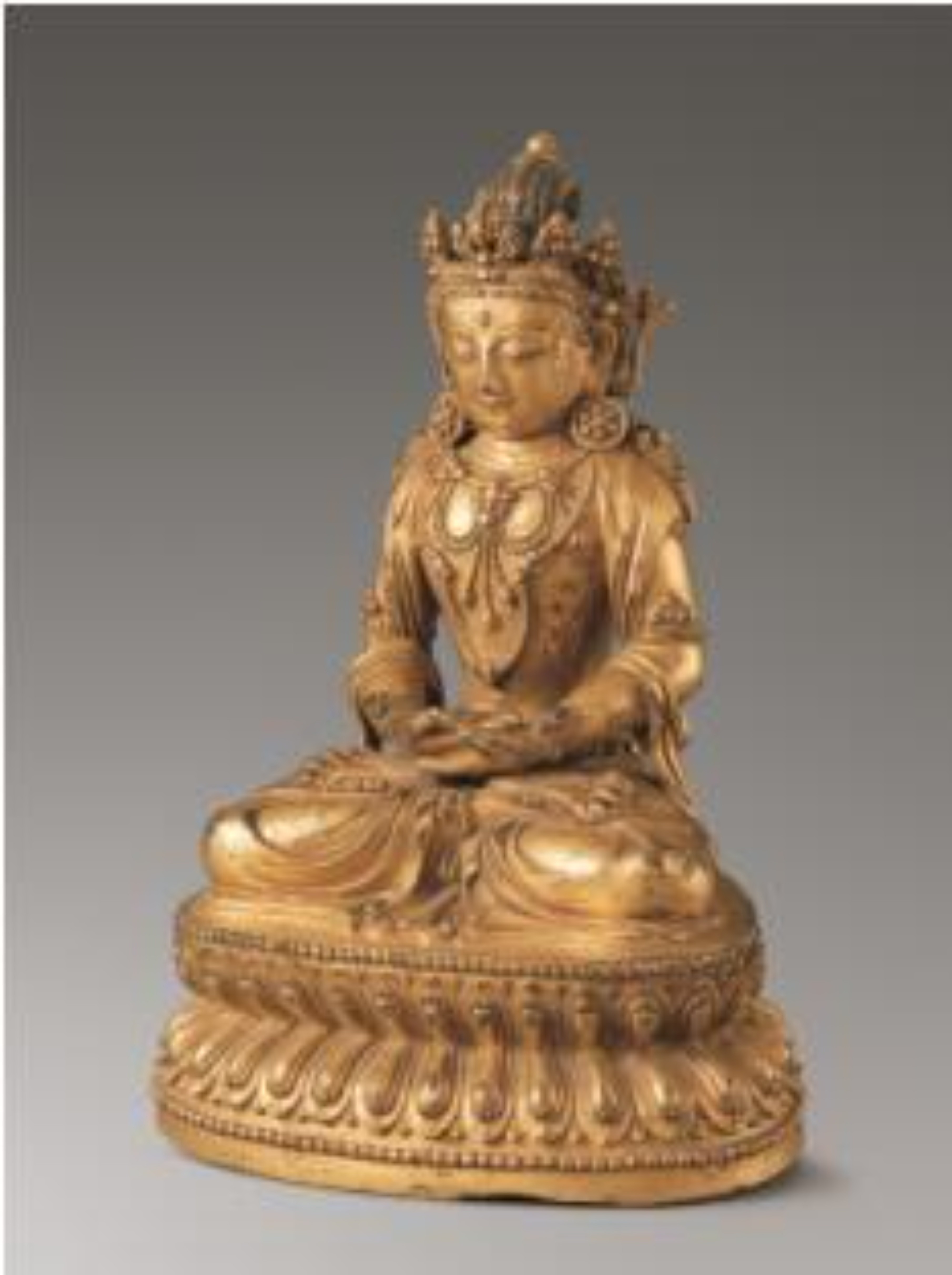 永乐款鎏金铜无量寿佛像