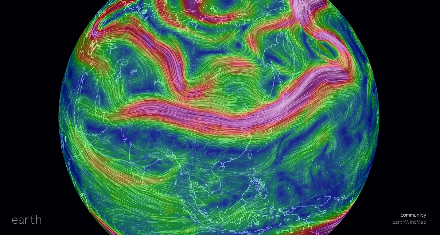  p>在北半球冬季,副热带急流常以三波形势环绕半球.