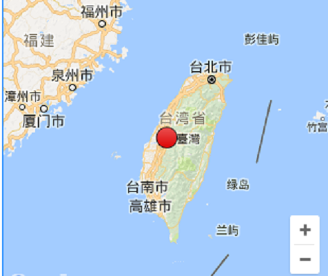  p>2017年11月22日22时20分在台湾云林县(北纬23.71度,东经120.