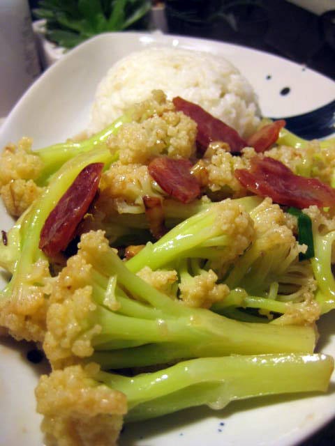 虾酱炒有机花菜