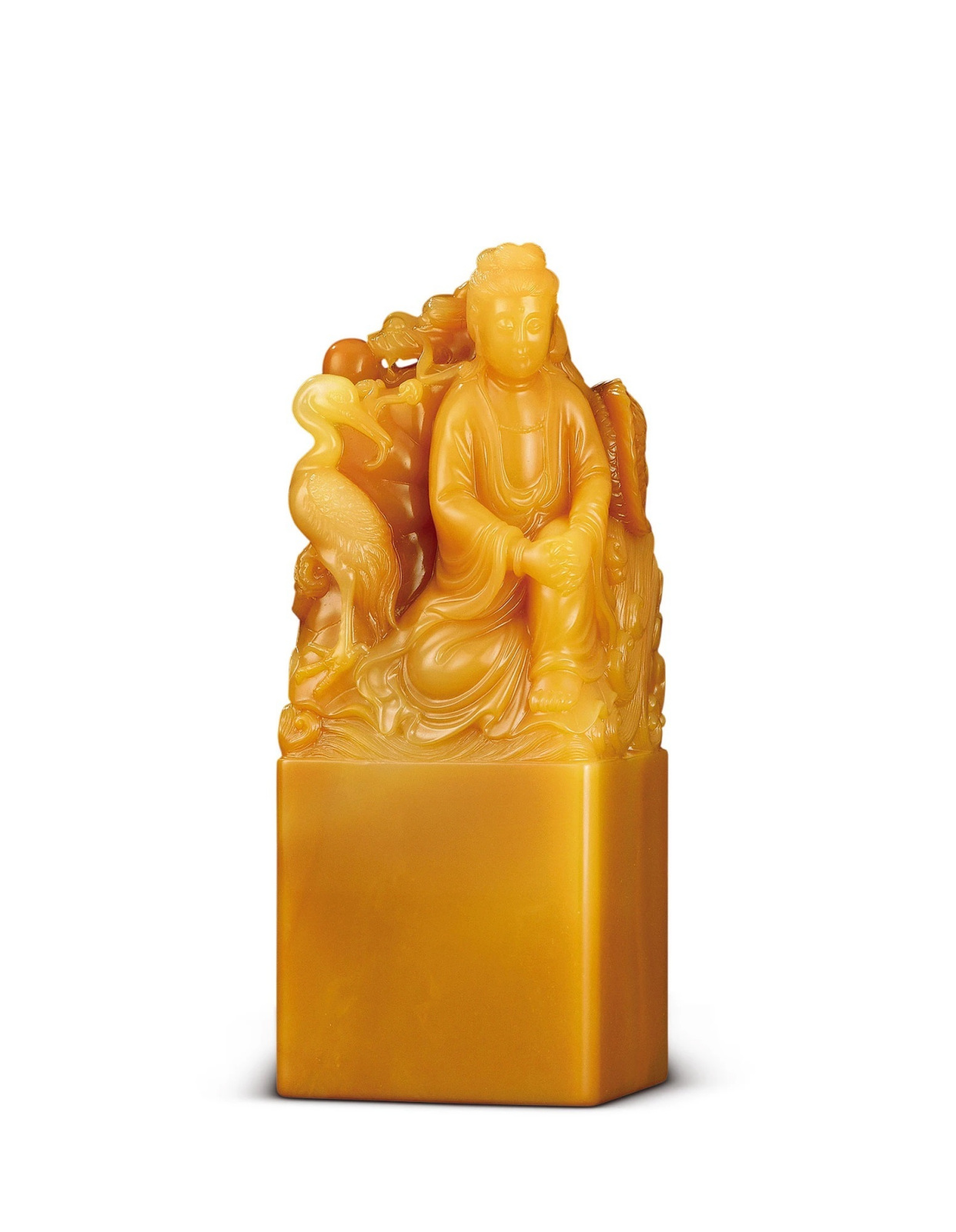 書道家旧蔵 田黄石 【雲龍・飾り物 在銘】 共箱 検/芙蓉石篆刻唐