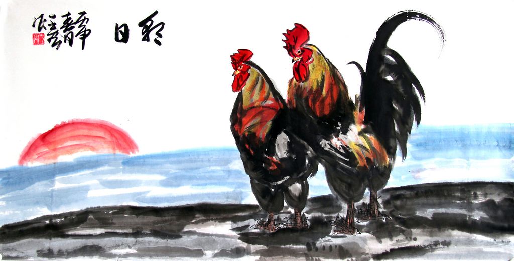 任性情,因趣得神,百鸡千姿,天趣横生,风情万种,被人们称为"王宏画鸡"