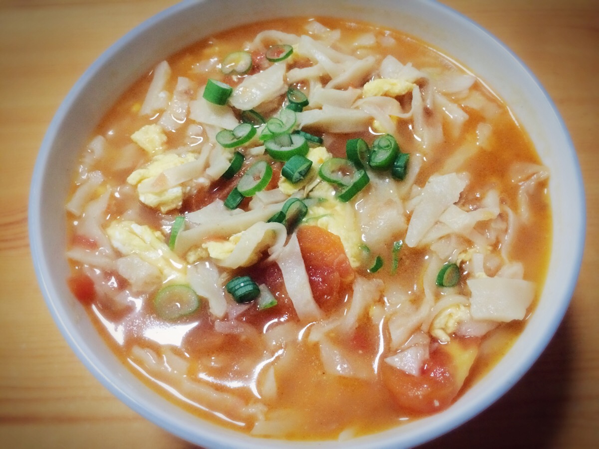 西红柿土豆香菇烩饼