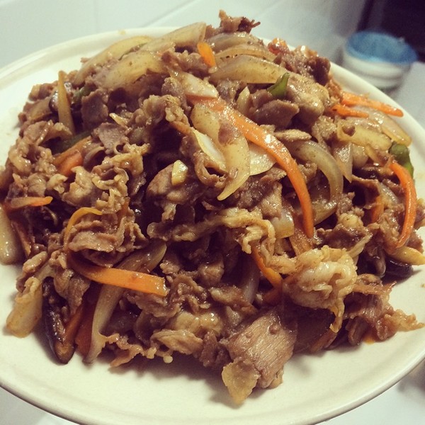 香菇洋葱孜然炒饼