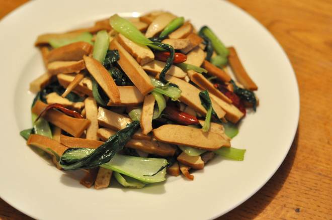 豆腐干炒油菜