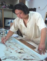 并得到名家刘文西的好评,并题"中国当代人物画家"及"彭树平国画作品"