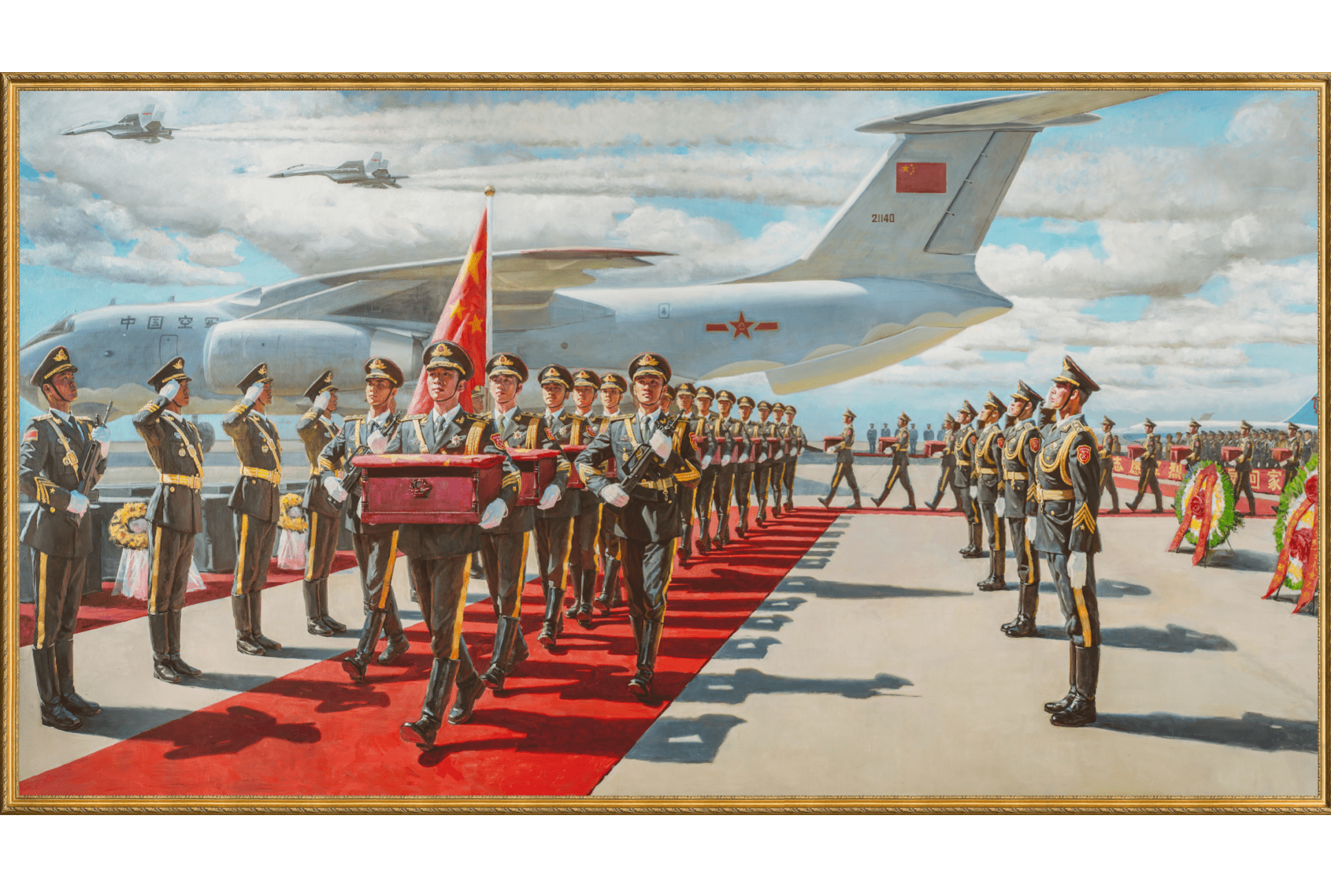 《永远的军魂》是军旅画家李明峰于2021年创作的一幅油画