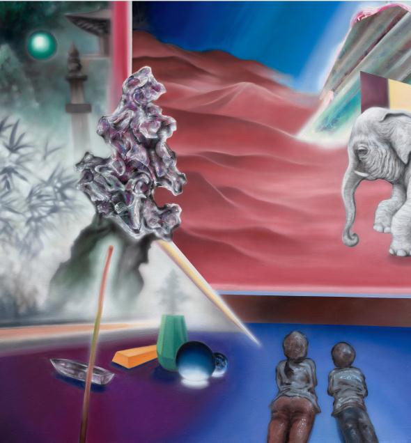 是朱海于2021年创作的油画作品,该作品在《时间铭-2021朱海个展》里