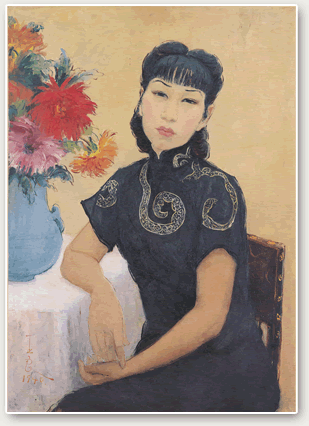  p>作品为潘玉良自画像,长90厘米,宽64厘米,完成于1940年,画中潘玉良