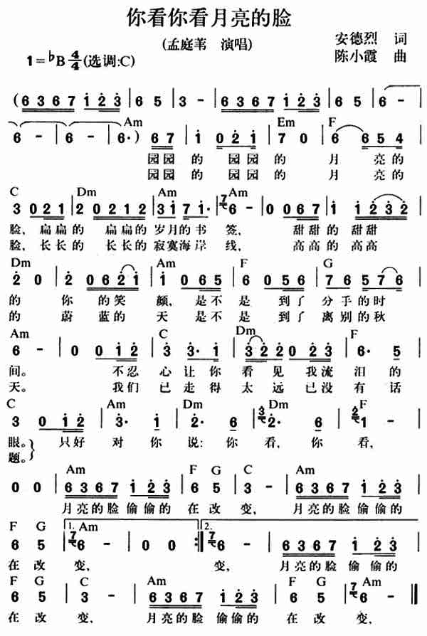 你看你看月亮的脸