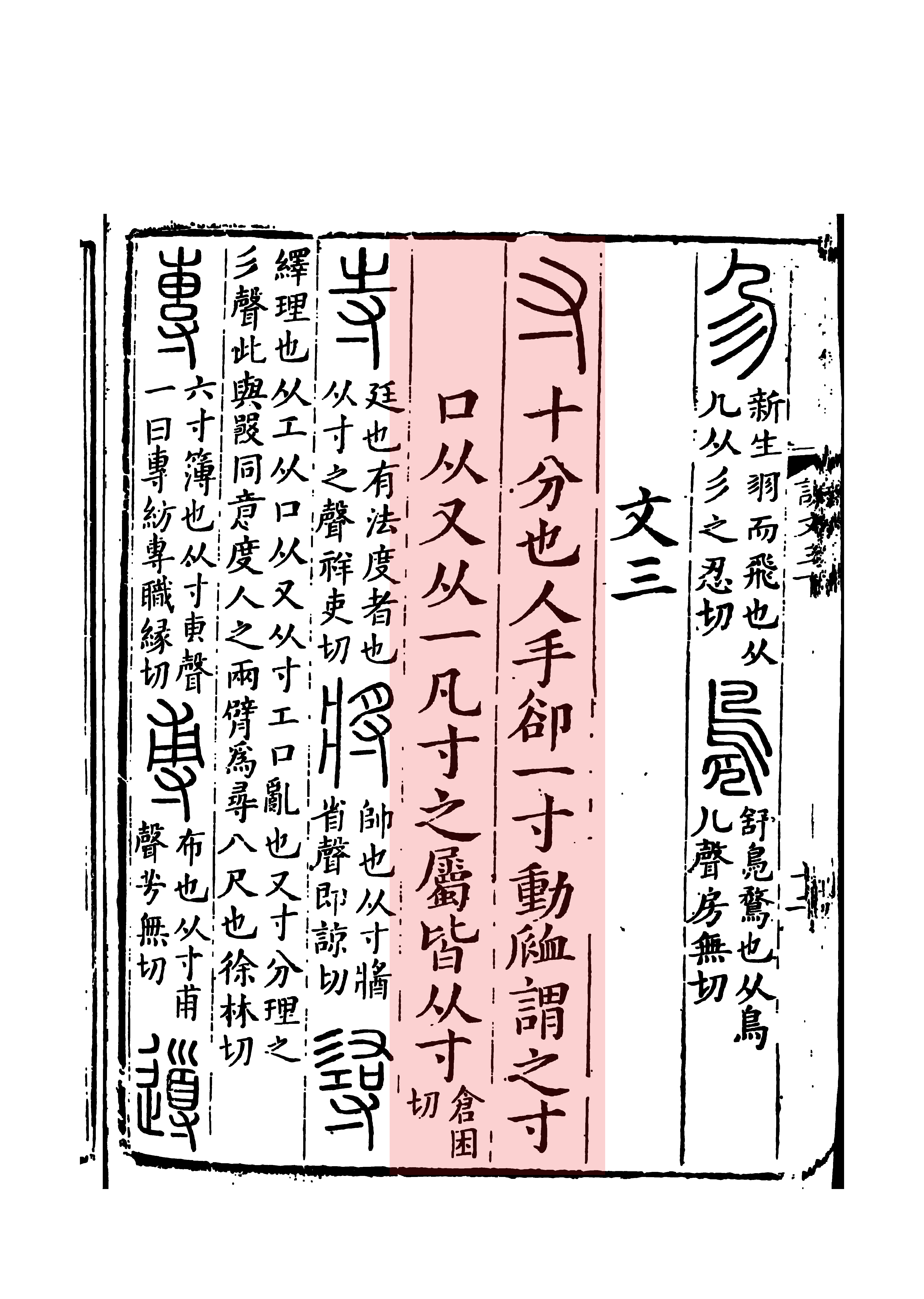 古文字的寸是由代表手的"又"和指事符号"一"两个部分组成,本义指从掌