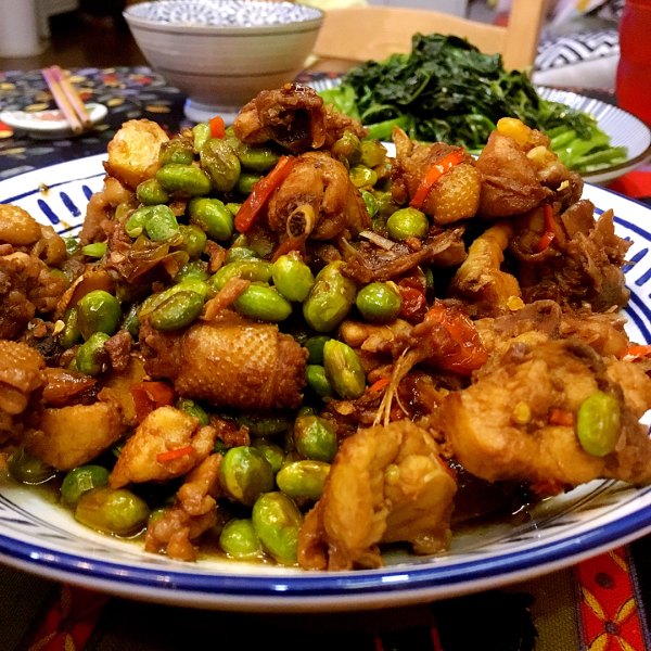毛豆烧仔鸡