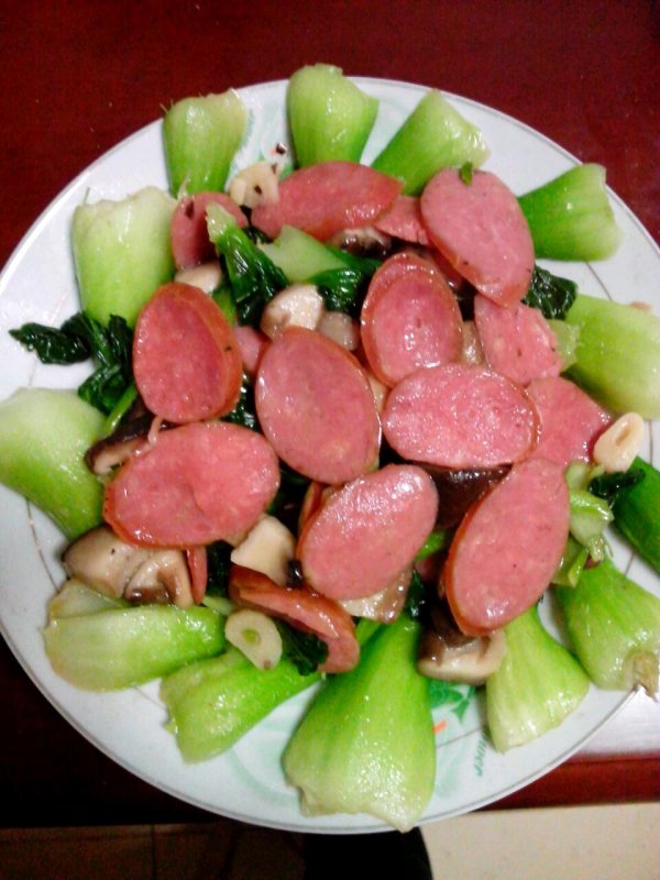 腊肠炒油菜