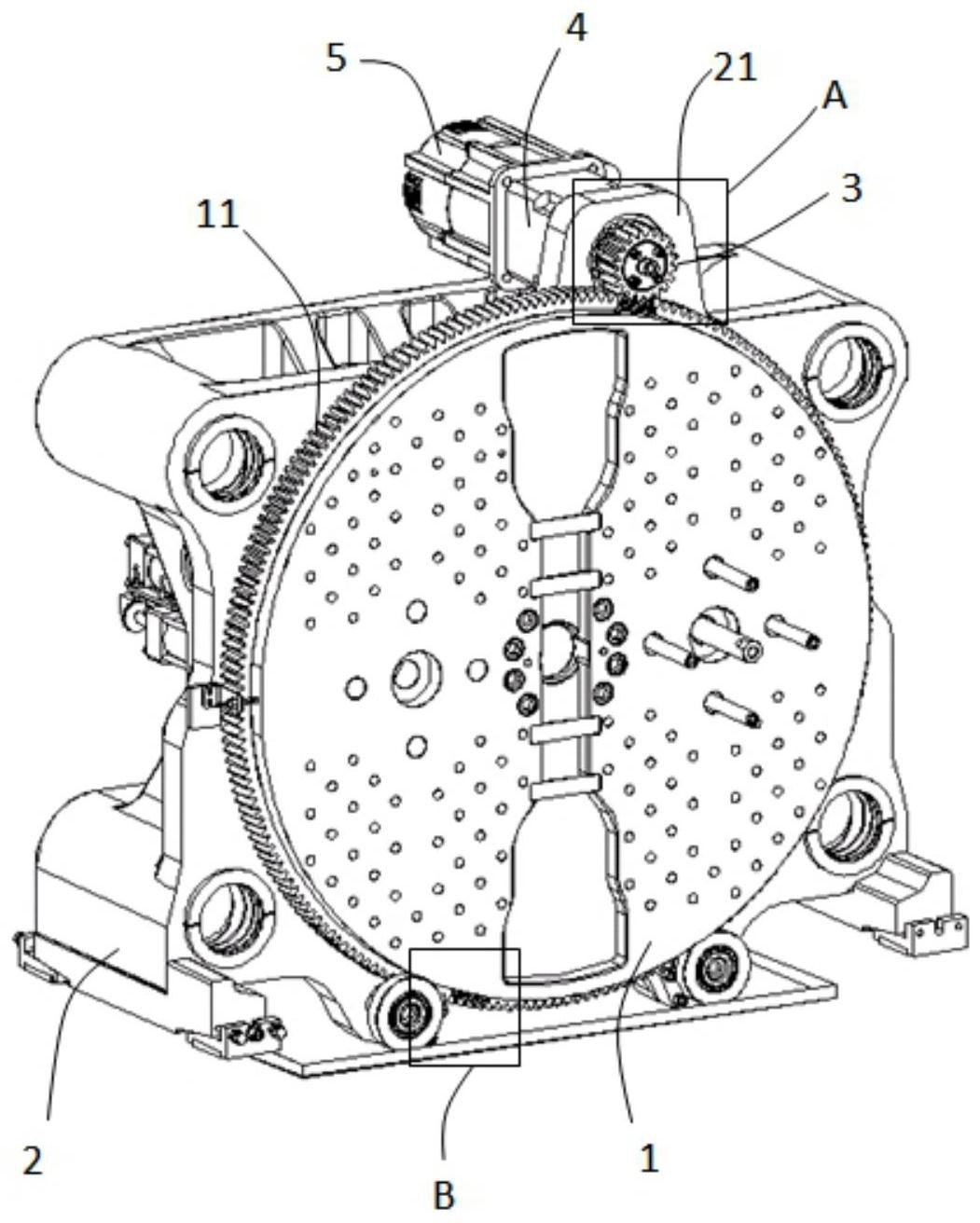 一种转盘,多组份注塑机动模板及多组份注塑机