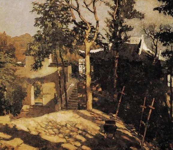 徐悲鸿《鸡鸣寺道中》