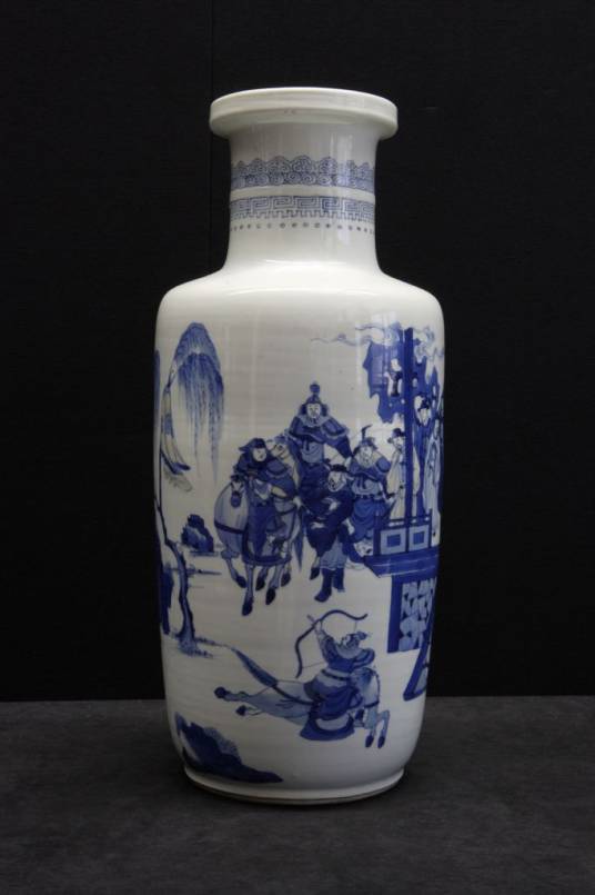 青花山水人物棒槌瓶_百度百科