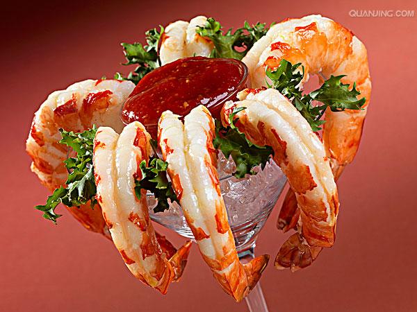  p data-id="gnwvxe4o5i">鸡尾虾,外文名shrimp cocktail, a target="