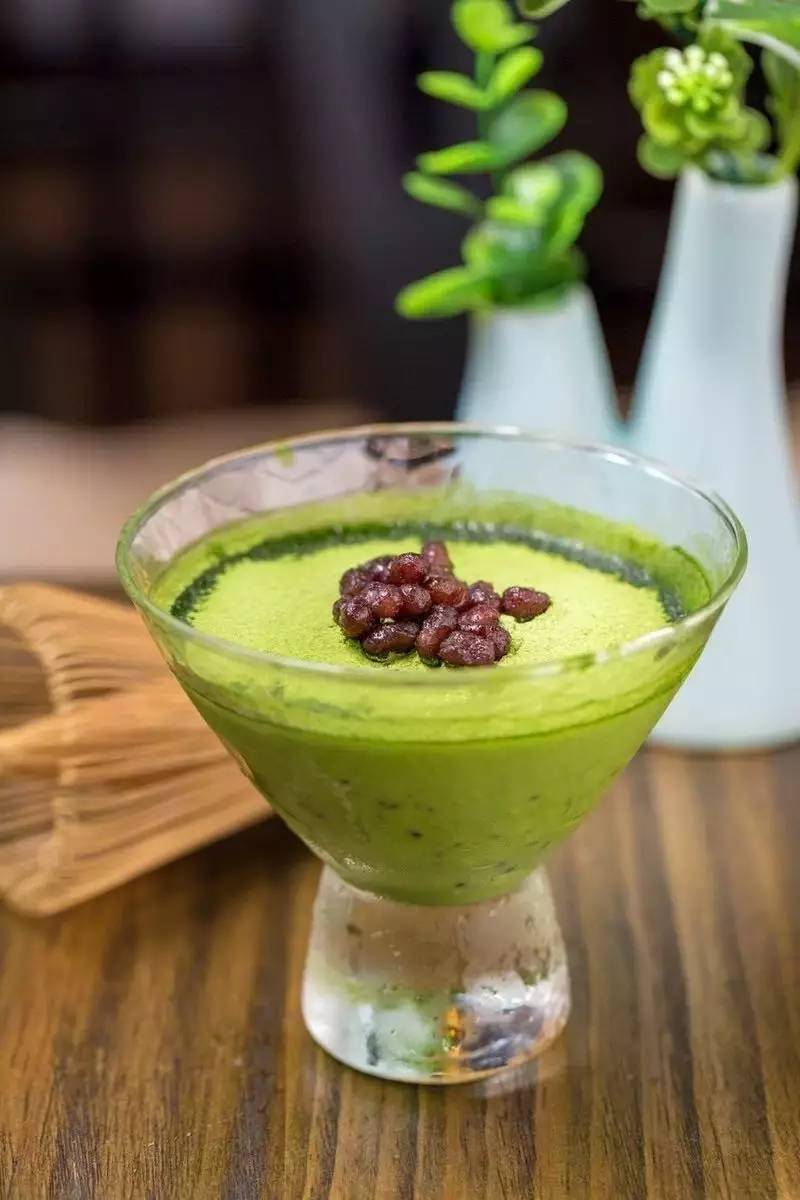 鲜奶油抹茶红豆冻