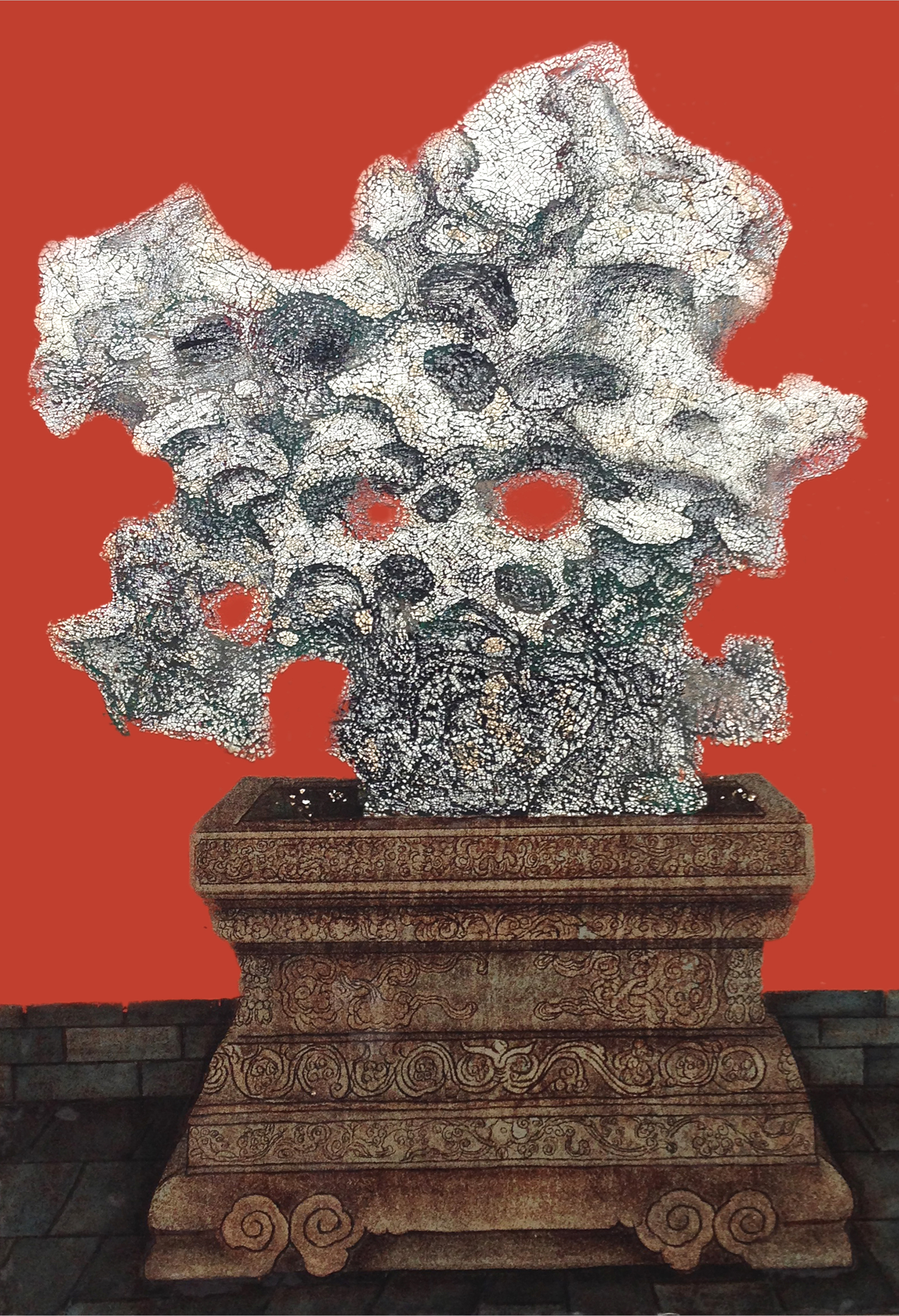 1988年拜漆画家乔十光先生为入室弟子宁保平拜师霍春阳,吴冠中学习