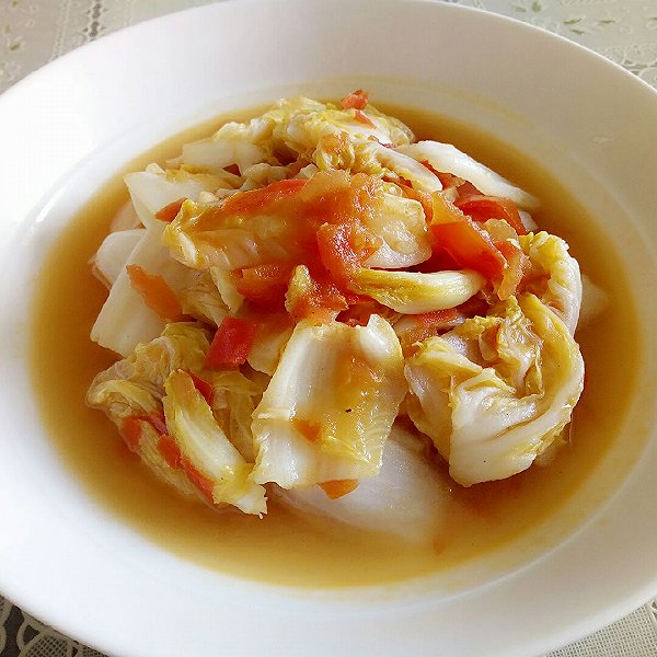 西红柿炒元白菜