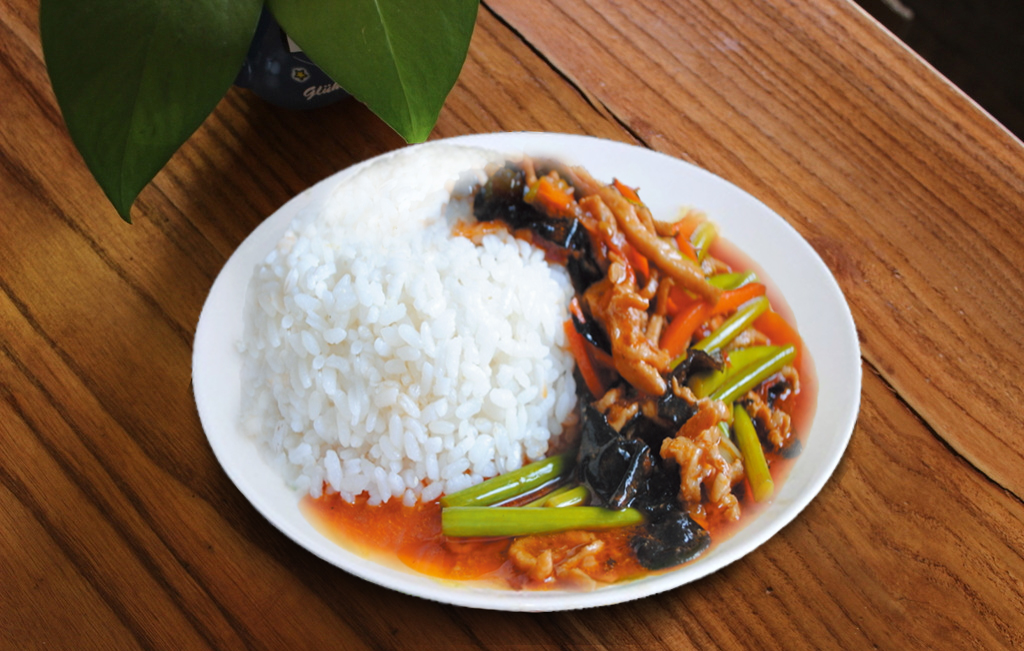 鱼香肉丝盖浇饭