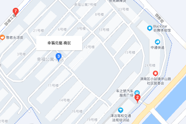 幸福公寓南区位于天津市津南小站镇,共计房屋1159户.