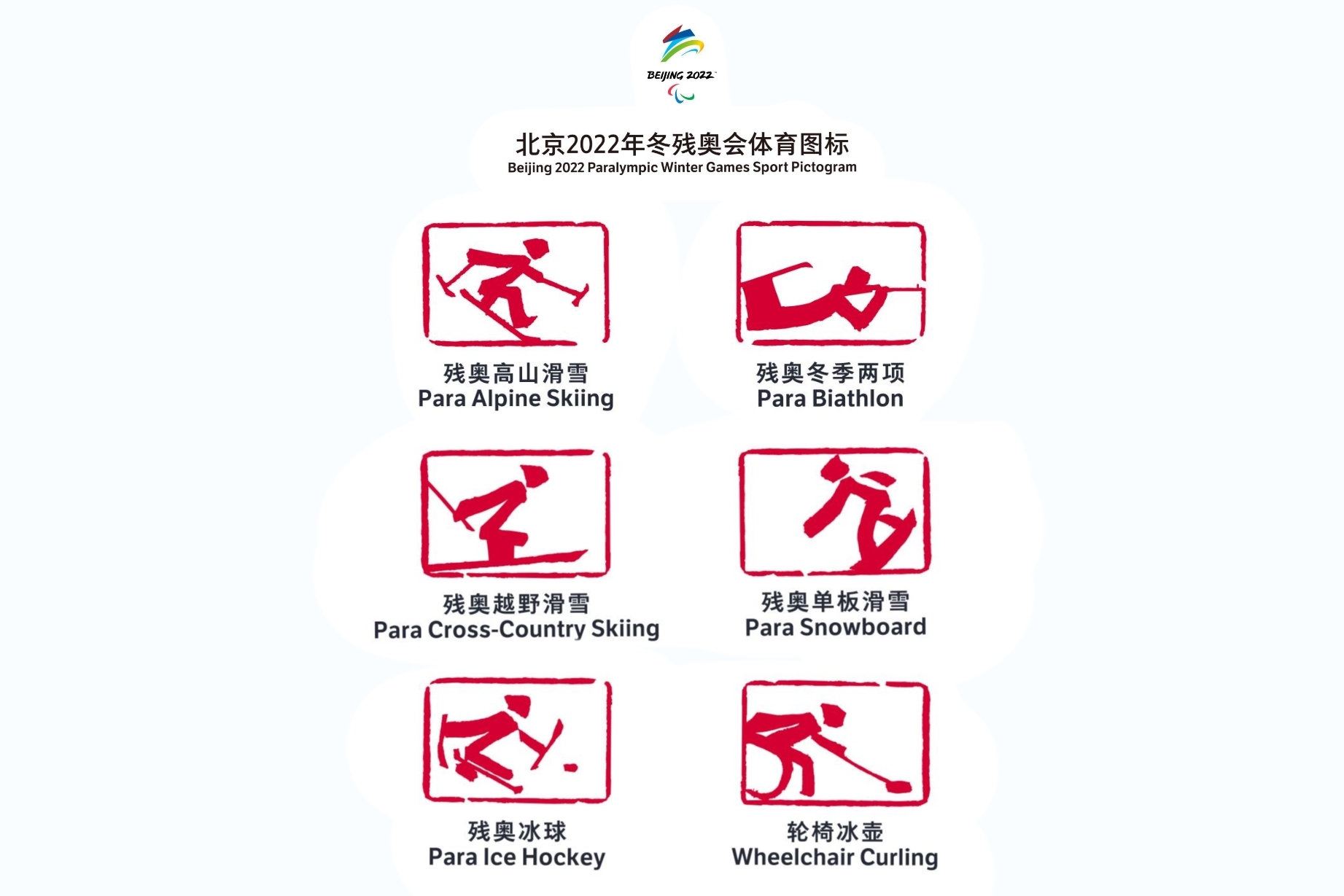 北京2022年冬残奥会体育图标