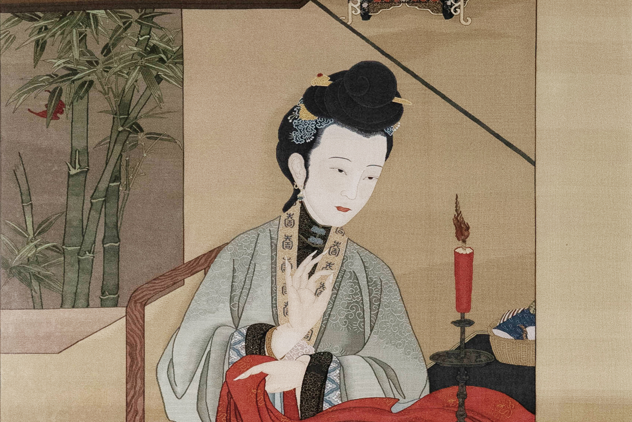 缂丝十二美人图