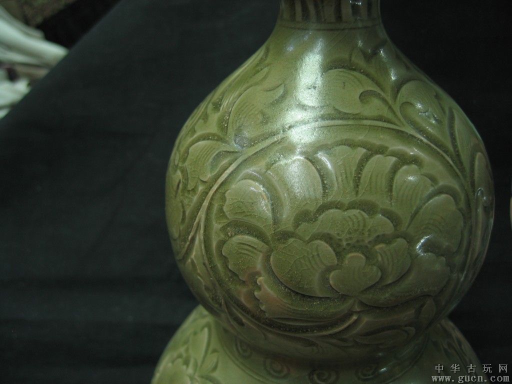 北宋耀州窑青釉刻花牡丹纹瓶_百度百科