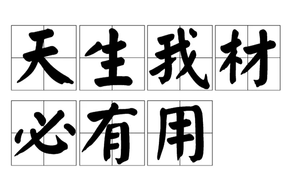  p>天生我材必有用,意指上天生下我,一定有需要用到我的地方.
