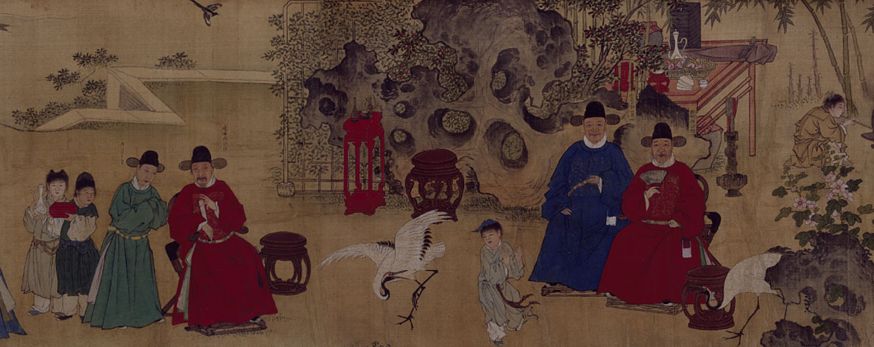 吕纪,吕文英合绘竹园寿集图卷