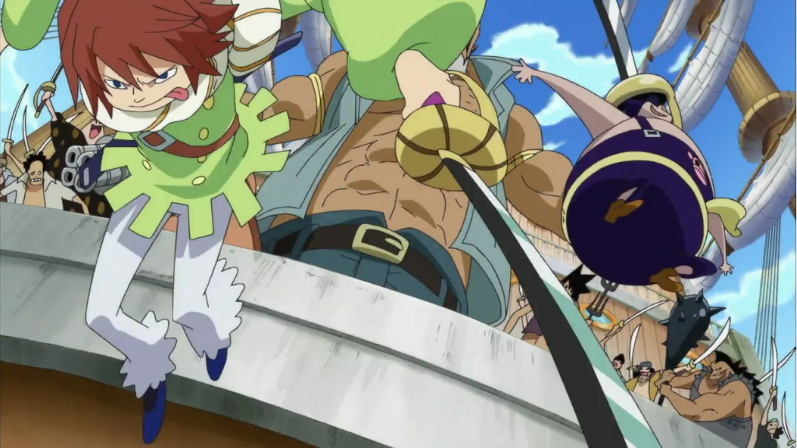 白胡子海贼团第12番队队长,有一头棕色的短发,蓝色眼睛,个头较矮.