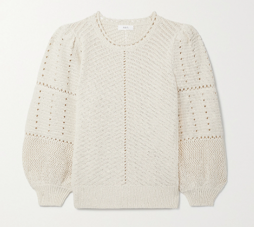 juliana挑窿针织棉质混纺上衣