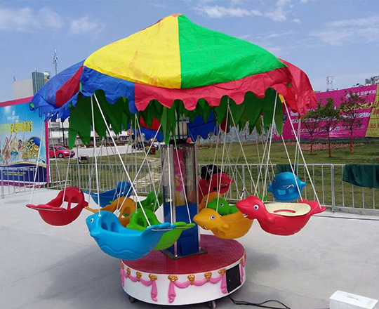  p>旋转飞鱼也叫儿童秋千鱼,是以鱼型座位组成的秋千状类转马型儿童