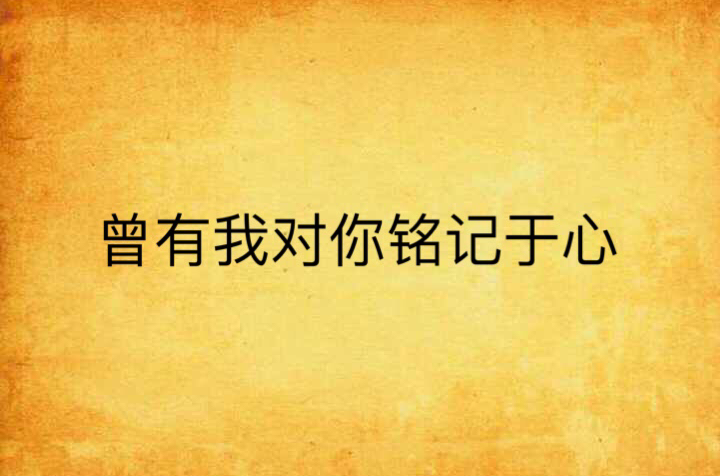 曾有我对你铭记于心