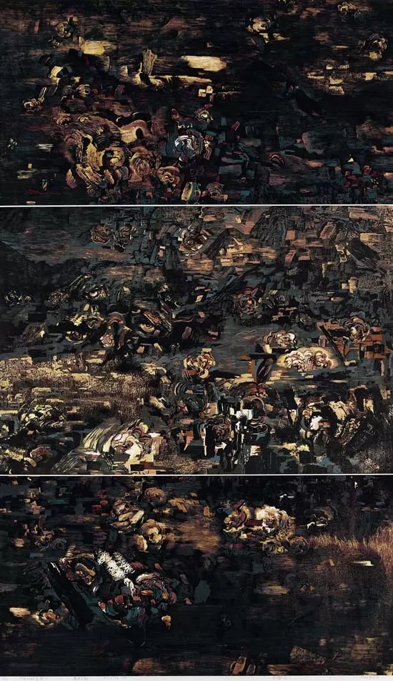 data-id="gn3demndr4">《涌动的高原》是王建山(贵州)创作的一幅版画