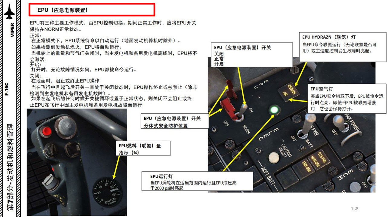 DCS F-16CM VIPER毒蛇 中文指南 7.3EPU（应急动力装置）_百科TA说