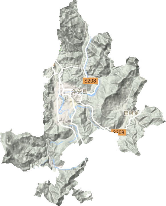 <p>华丰镇地形图