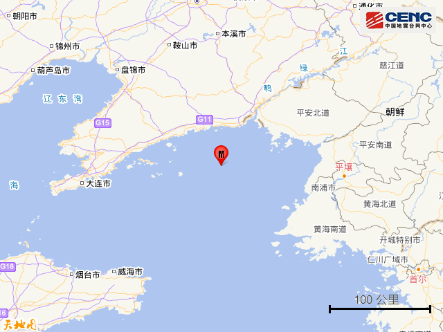  p>据中国地震台网正式测定,2022年5月23日9时40分,在黄海海域发生3.
