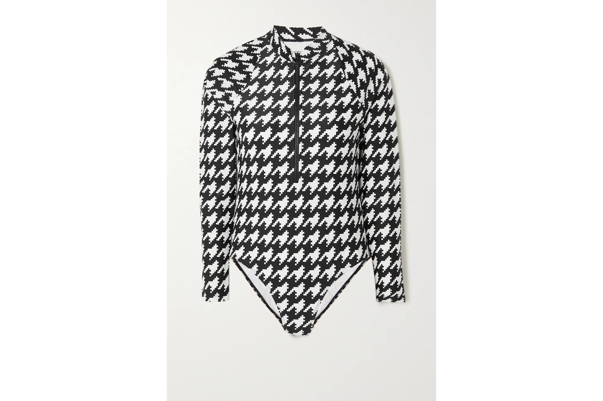 千鸟格连体泳衣