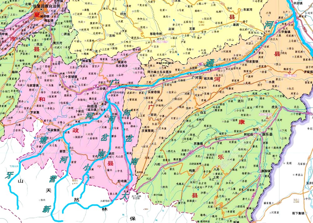 data-lemmaid="8400975">洮河 /a>的支流,位于甘肃省和政县和广河县