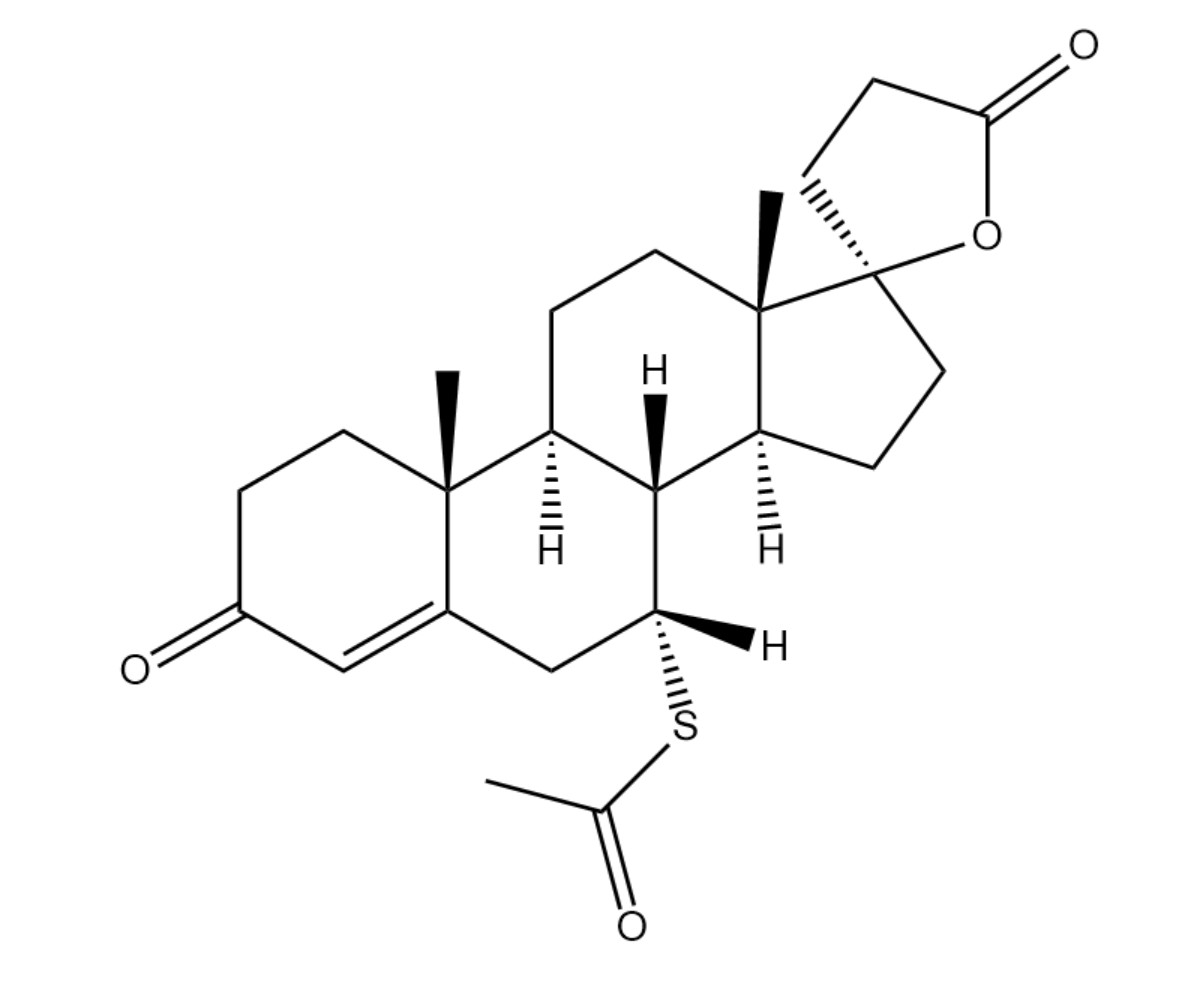 螺内酯,是一种人工合成的甾体化合物,一种低效利尿剂,其结构与