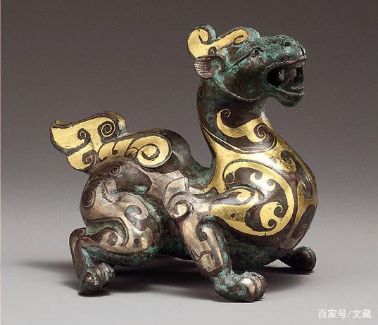 日本泉屋博古馆珍藏——金银错螭梁盉_百科TA说